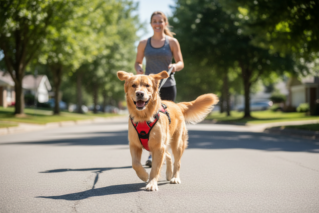 dog walking harness with strong leash attachment