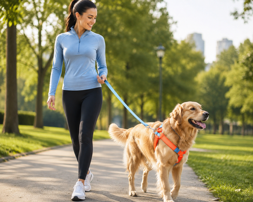 colorful dog leash with comfortable grip